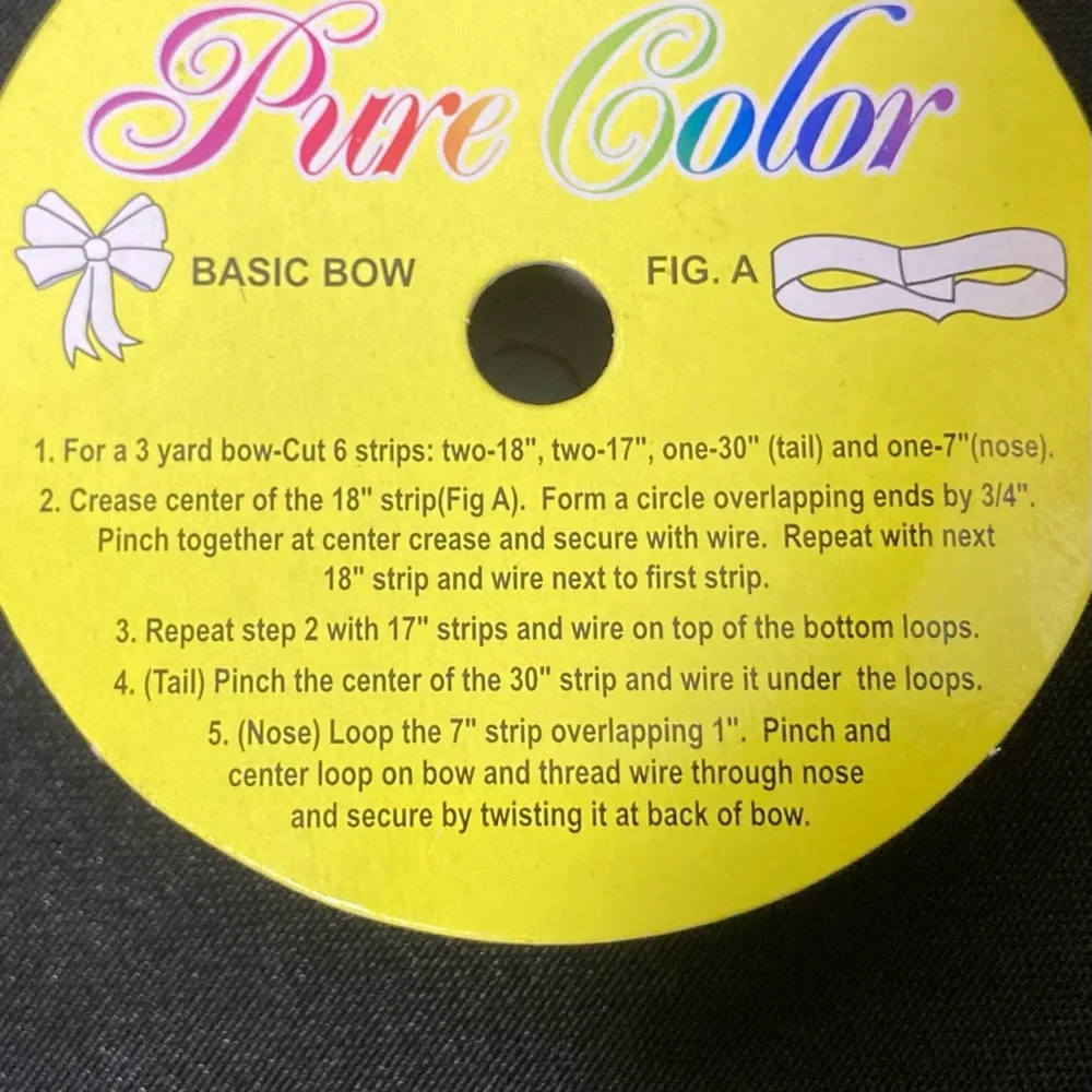 ⭐️ Pure Color Black White Polka Dotted Craft Ribbon 7/8” x 180”